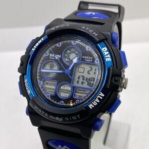 Mens Skmei Sports Black Watch Works New Battery